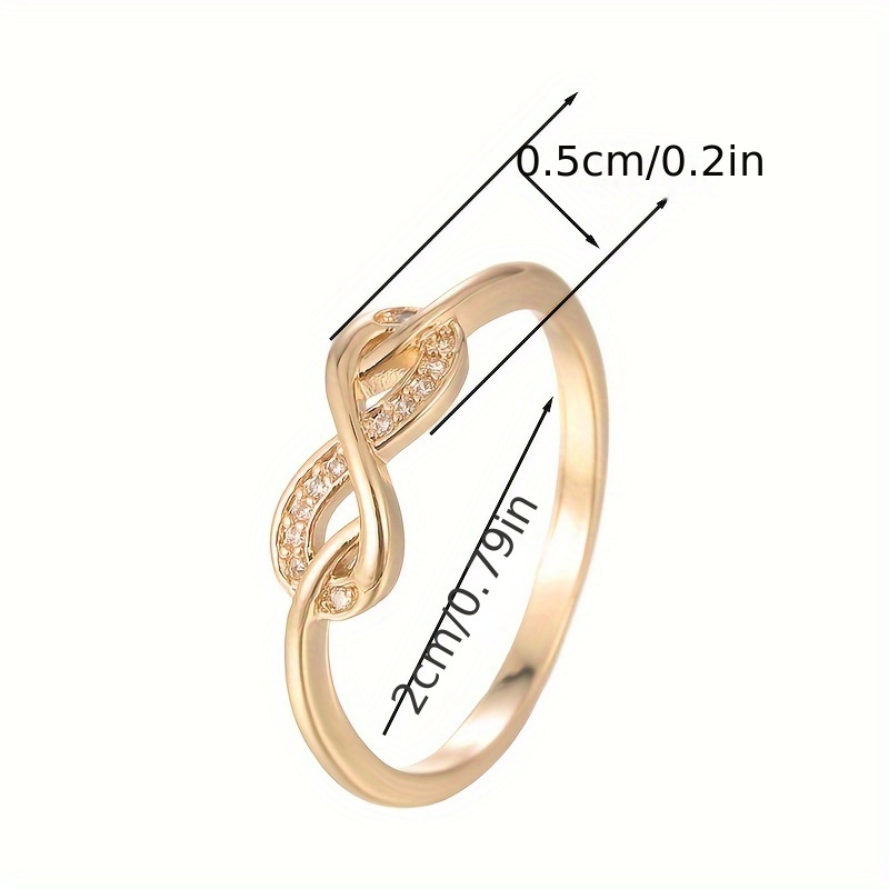 Women's Knot Pattern Zirconia Ring Copper Band Everyday Jewelry